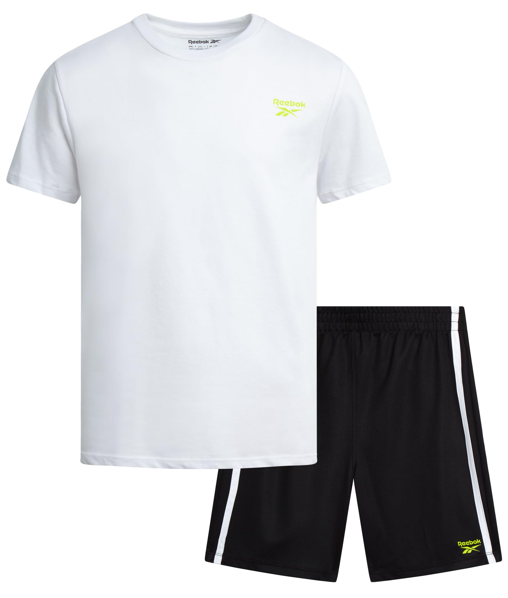 Reebok Boys Athletic Shorts Set - 2 Piece Summer Clothes Outfit with Graphic Tee and Boys Basketball Shorts for Active Kids